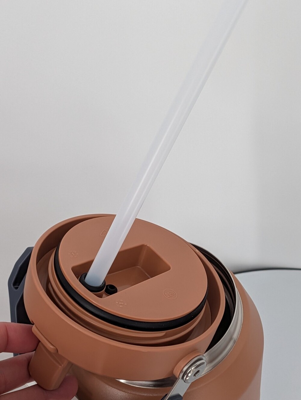 new Stanley cup water bottle The IceFlow Flip Straw Jug 64oz Toast .5 gallon - Picture 5 of 12